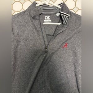 Cutter & Buck Charcoal Gray CB DryTec Zip Pullover size Medium
